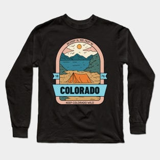 Keep Colorado Wild Retro Vintage Camping Long Sleeve T-Shirt